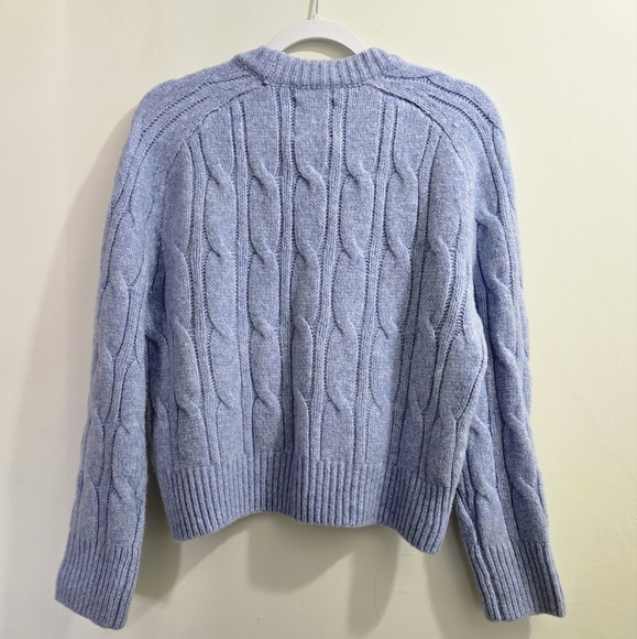 S O L D Light Blue Cable Knit Sweater size XS - Picture 3 of 14